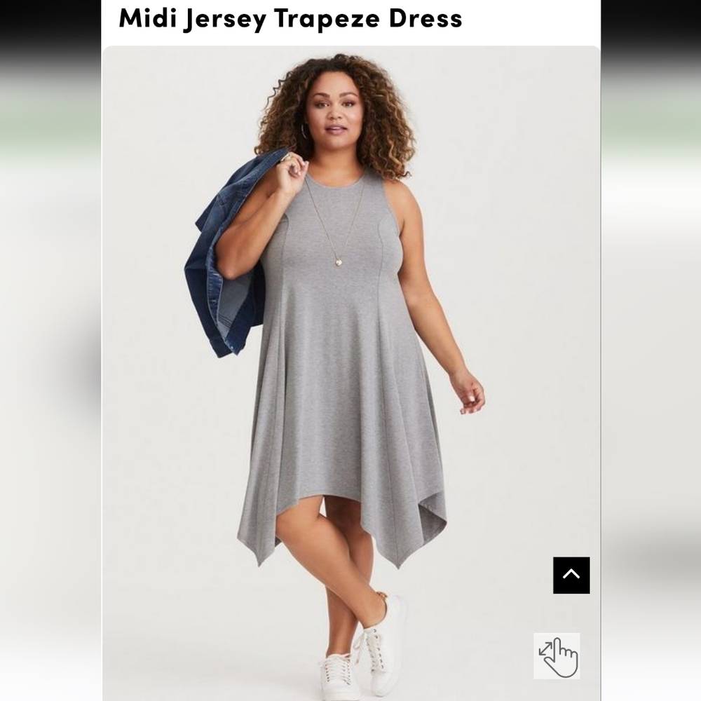 Torrid Midi Jersey Trapeze Dress sz 1